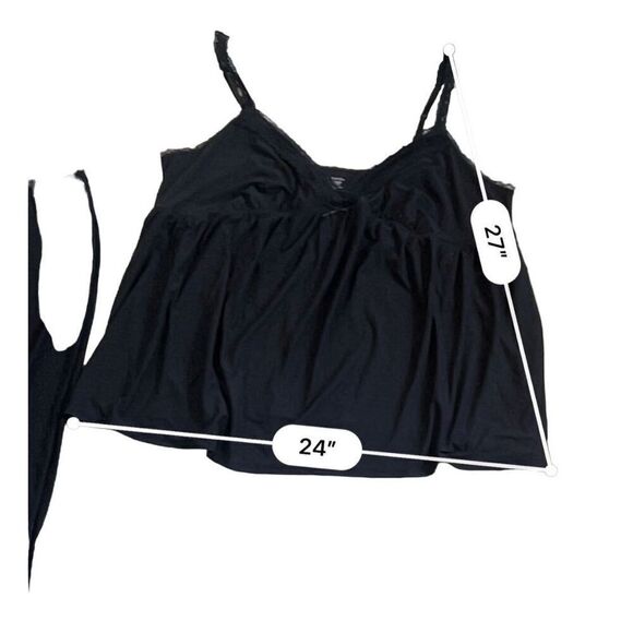 George Jersey black Cropped Sleep Pant Pajama set Size 2X - Picture 3 of 5